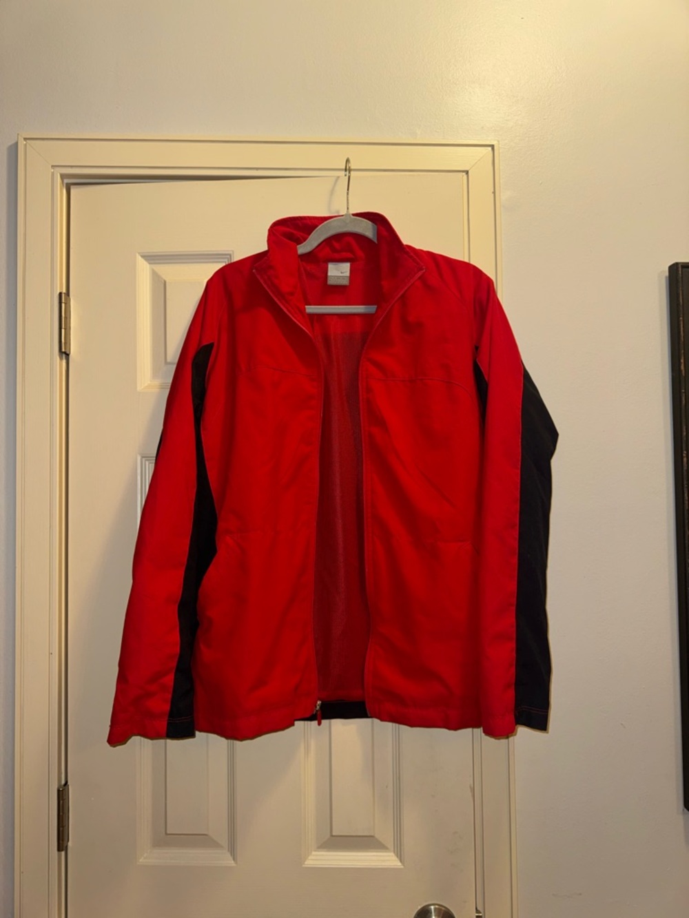Nike Red Mesh-Lined Jacket with Black Logo Tag